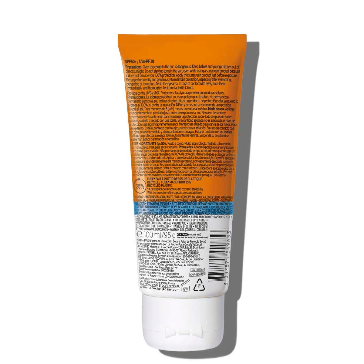 La Roche Posay Anthelios Sun Hydrating Lotion SPF50 100 back