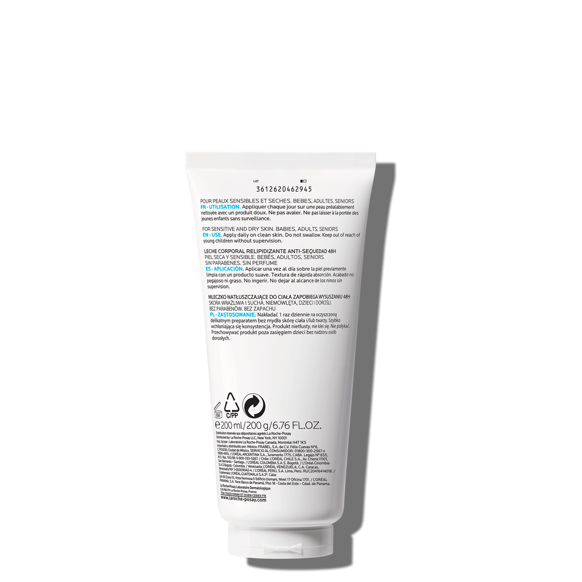 La Roche Posay Body Care Lipikar Body Milk 200ml 3337875549622 Back